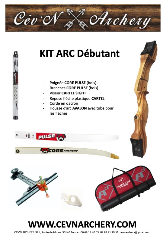 Kit Arc Initiation Core (tir avec viseur) - Bourgogne Archerie